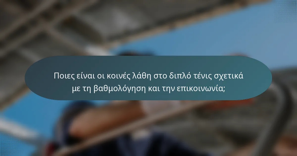 Ποιες είναι οι κοινές λάθη στο διπλό τένις σχετικά με τη βαθμολόγηση και την επικοινωνία;