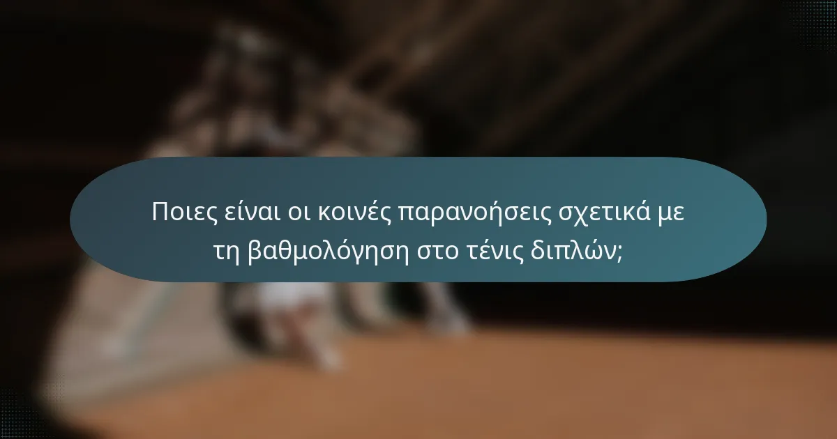Ποιες είναι οι κοινές παρανοήσεις σχετικά με τη βαθμολόγηση στο τένις διπλών;