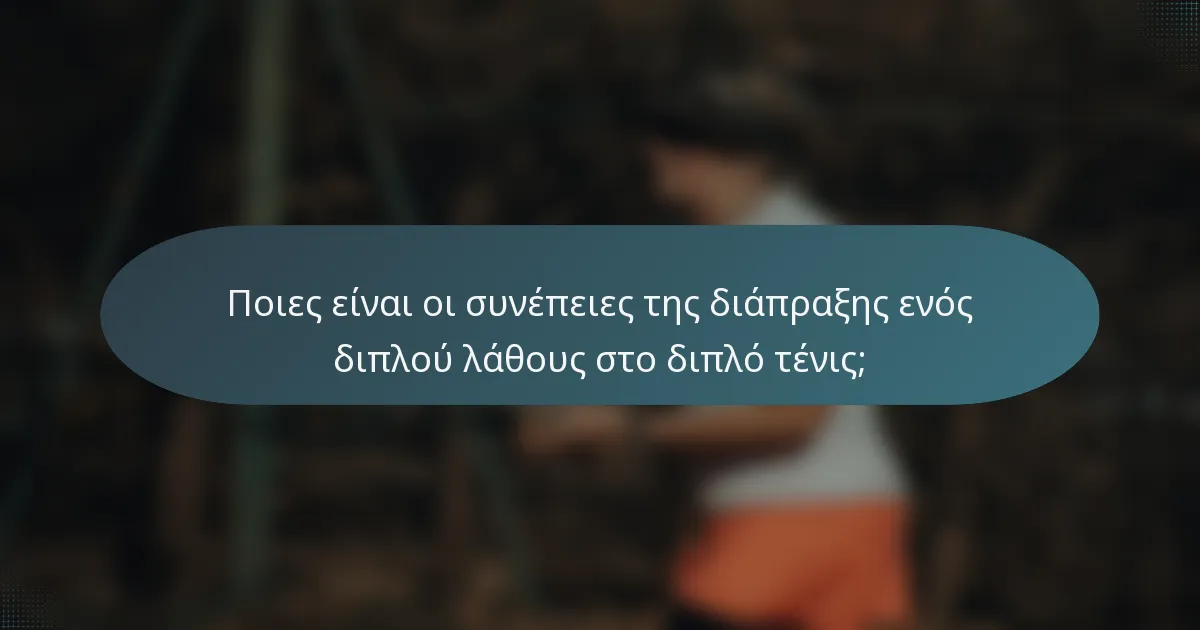 Ποιες είναι οι συνέπειες της διάπραξης ενός διπλού λάθους στο διπλό τένις;