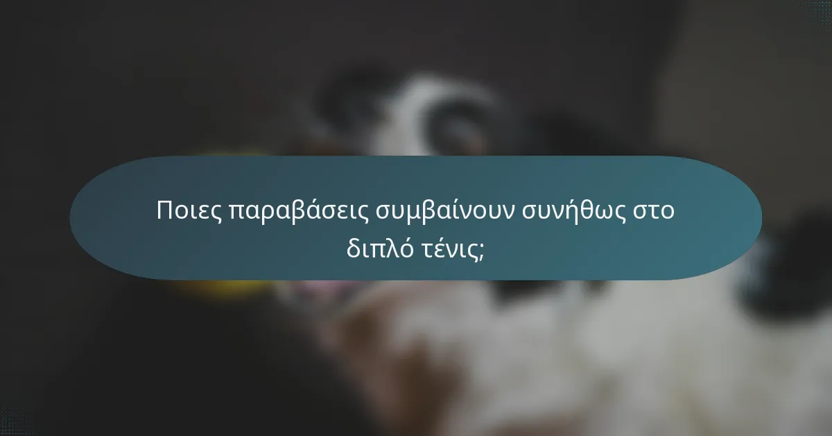 Ποιες παραβάσεις συμβαίνουν συνήθως στο διπλό τένις;