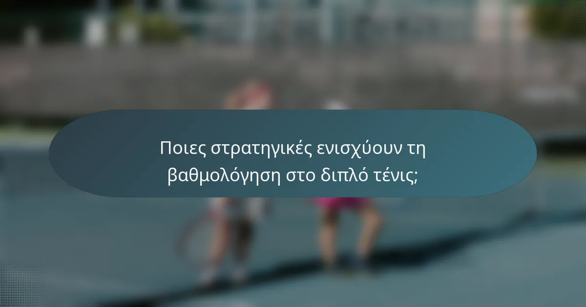 Ποιες στρατηγικές ενισχύουν τη βαθμολόγηση στο διπλό τένις;