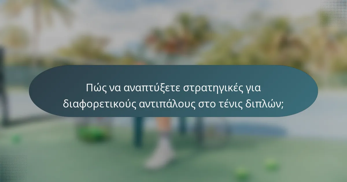 Πώς να αναπτύξετε στρατηγικές για διαφορετικούς αντιπάλους στο τένις διπλών;