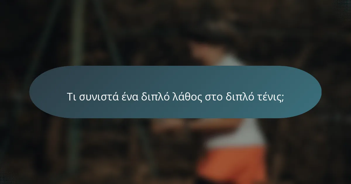Τι συνιστά ένα διπλό λάθος στο διπλό τένις;