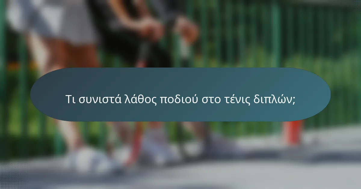 Τι συνιστά λάθος ποδιού στο τένις διπλών;